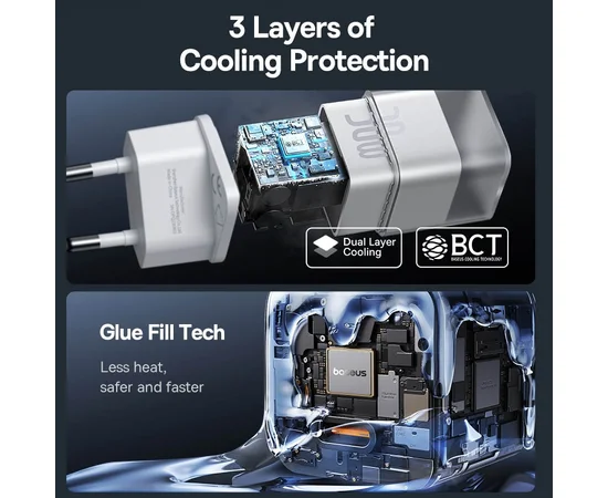 СЗУ Baseus GaN5S OS 1C 30W (P10162504) Moon White