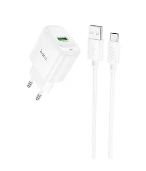 СЗУ Hoco C140A Smart QC3.0 (1USB/3A) + Type-C White
