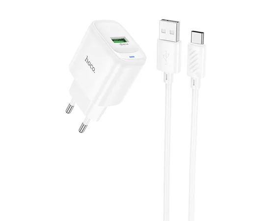 СЗУ Hoco C140A Smart QC3.0 (1USB/3A) + Type-C White