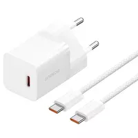 СЗУ Baseus GaN5 Fast Charger (mini) 30W (1USB-C) + кабель Type-C to Type-C (P10110902) Moon White