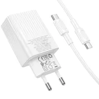 СЗУ Borofone BAS76A Source PD30W+QC3.0 (1USB-A/1C) + кабель Type-C to Type-C White