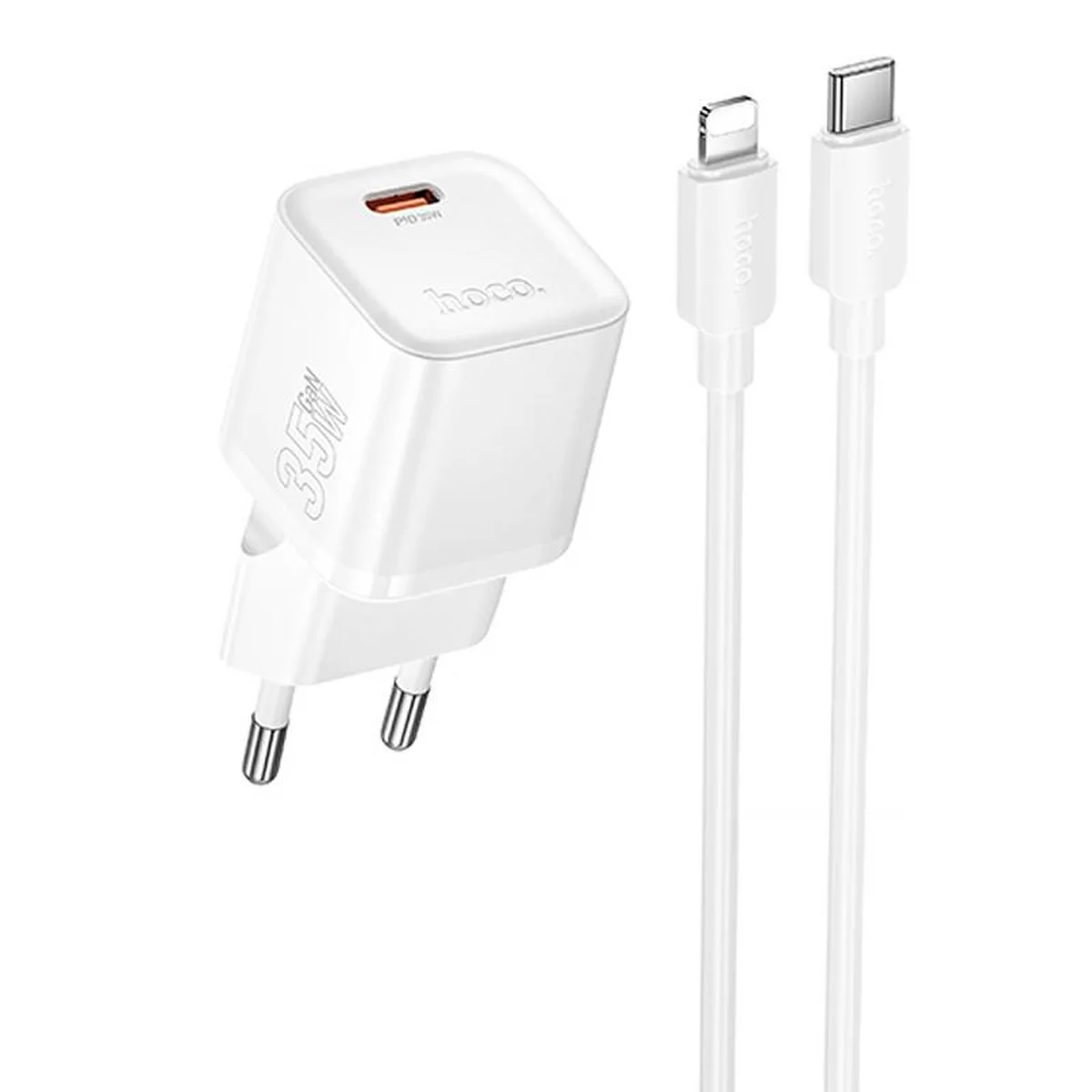 СЗУ Hoco N66 Ingenious PD35W (1USB-C) + кабель Type-C to Lightning White