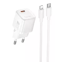 СЗУ Hoco N66 Ingenious PD35W (1USB-C) + кабель Type-C to Lightning White