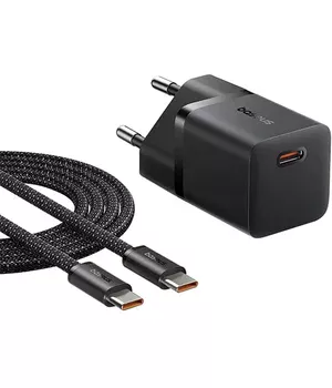 СЗУ Baseus GaN5 Fast Charger (mini) 1C 25W + Type-C to Type-C (P10110909113) Cluster Black