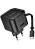 СЗУ Hoco C154A Changer With Retractable Cable Type-C PD20W+QC3.0 (1USB-C) Black