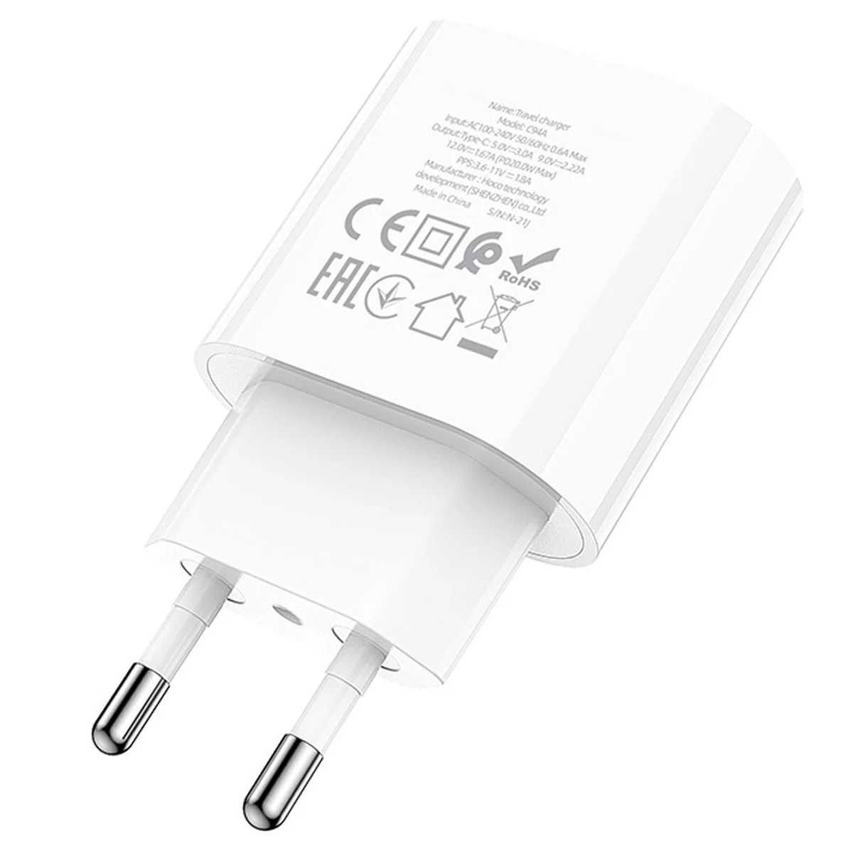 СЗУ Hoco C94A Metro PD20W (1C) White