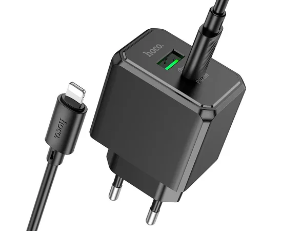 СЗУ Hoco CS14A PD20W+QC3.0 (1USB-A/1C) + Type-C to Lightning Black