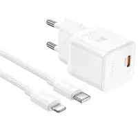 СЗУ Hoco N66 Ingenious PD35W (1USB-C) + кабель Type-C to Lightning White