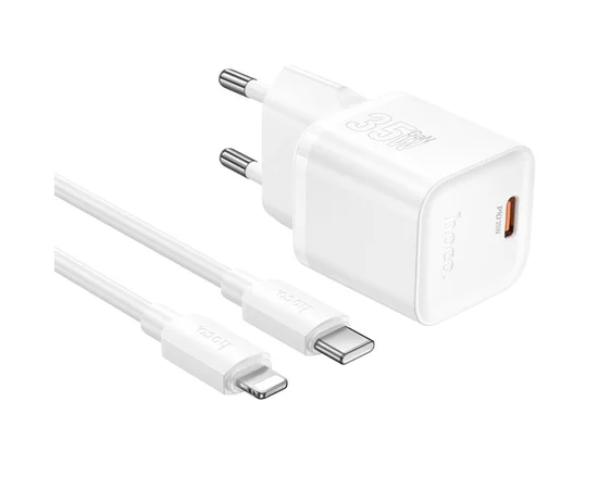 СЗУ Hoco N66 Ingenious PD35W (1USB-C) + кабель Type-C to Lightning White