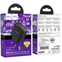 СЗУ Hoco CS43A Smart PD45W (2C) + Type-C to Type-C Black