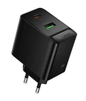 СЗУ Borofone BAS17A Erudite PD65W+QC3.0 (1USB-A/1C) Black