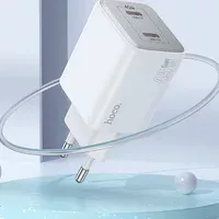 СЗУ Hoco N42 Elogiado 2C PD45W + Type to Type-C White