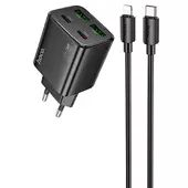 СЗУ Hoco N55 Fundador PD20W four-port (2USB-A/2C) + Type-C to Lightning Black