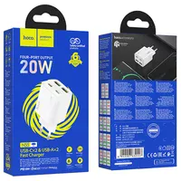 СЗУ Hoco N55 Fundador PD20W four-port (2USB-A/2C) White