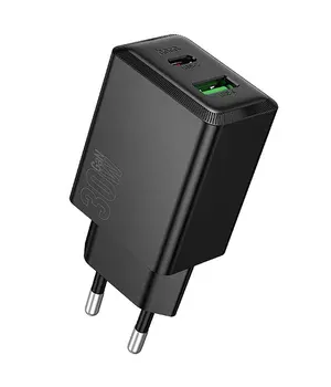 СЗУ Hoco N71 Nuevo PD30W+QC3.0 (1USB-A/1C) Black