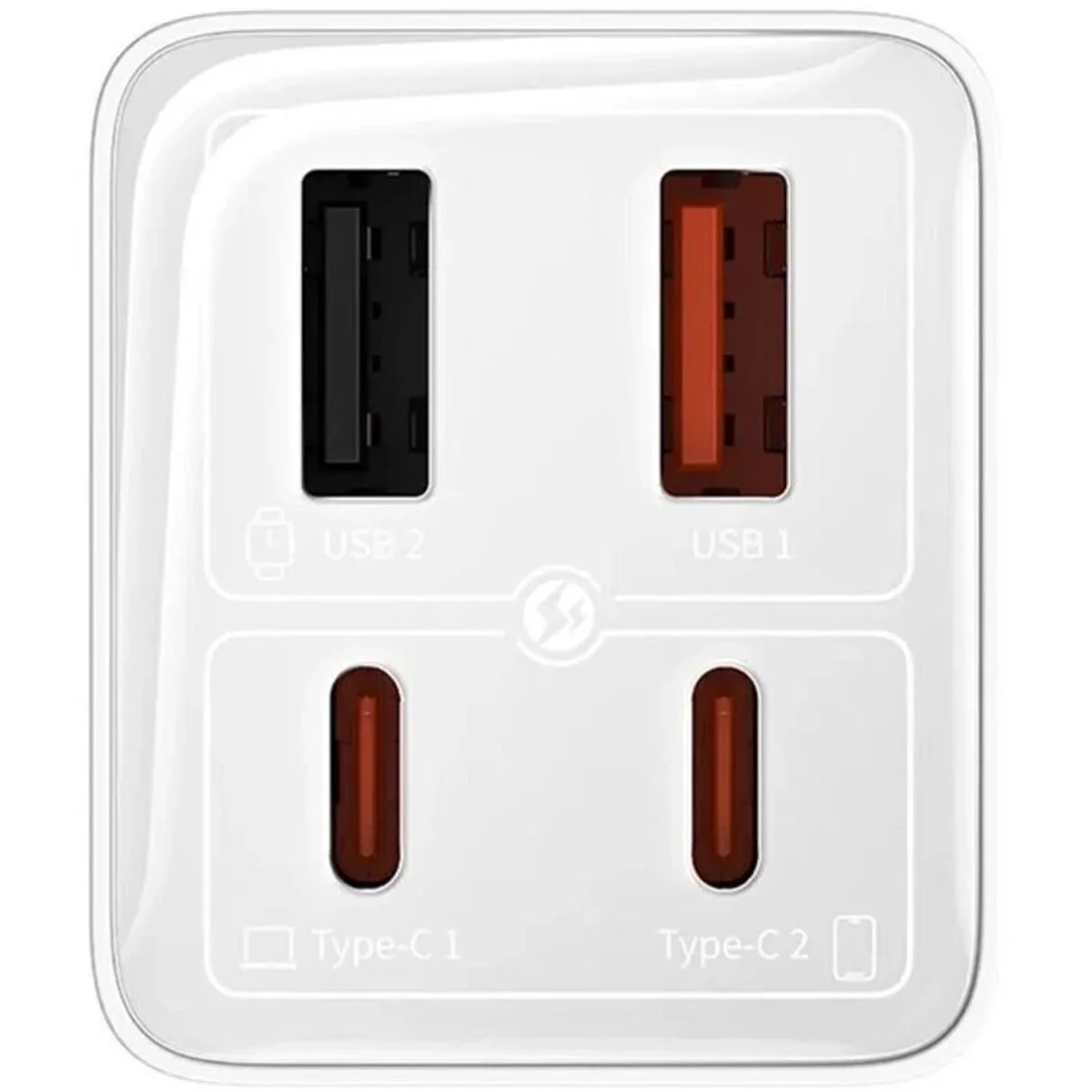 СЗУ Baseus GaN6 Pro OS 2C+2U 65W Type-C to Type-C 100W (1m) (P10162701) White