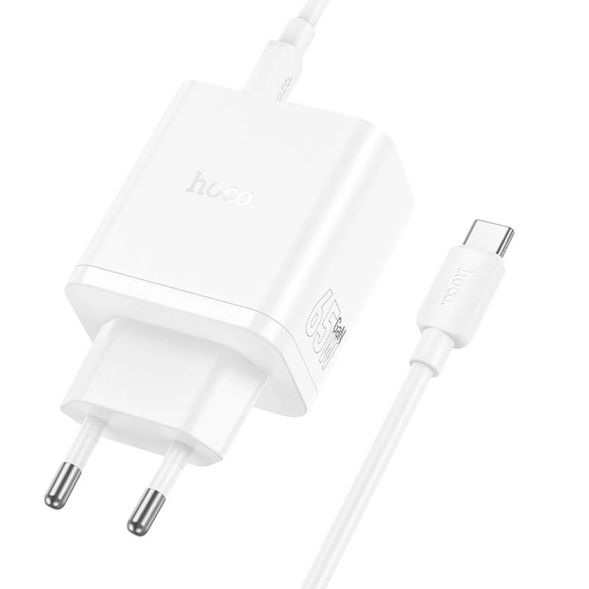 СЗУ Hoco N51 Scenery PD65W (1USB-A/2C) + кабель Type-C to Type-C White