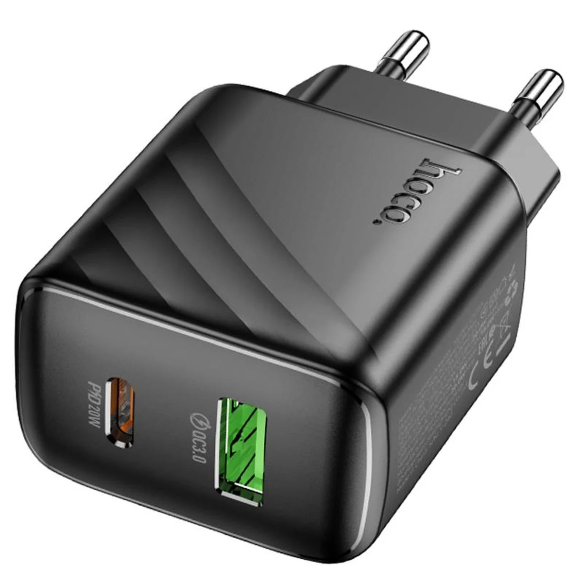 СЗУ Hoco CS25A Rico PD20W+QC3.0 (1USB-A/1C) Black