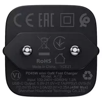 СЗУ Acefast A119 PD45W GaN (1USB-C) Black