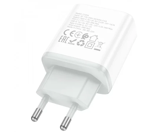 СЗУ HOCO C105A Stage PD20W+QC3.0 White