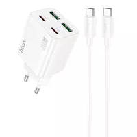 СЗУ Hoco N56 Fundador PD30W four-port (2C2A) + Type-C to Type-C White