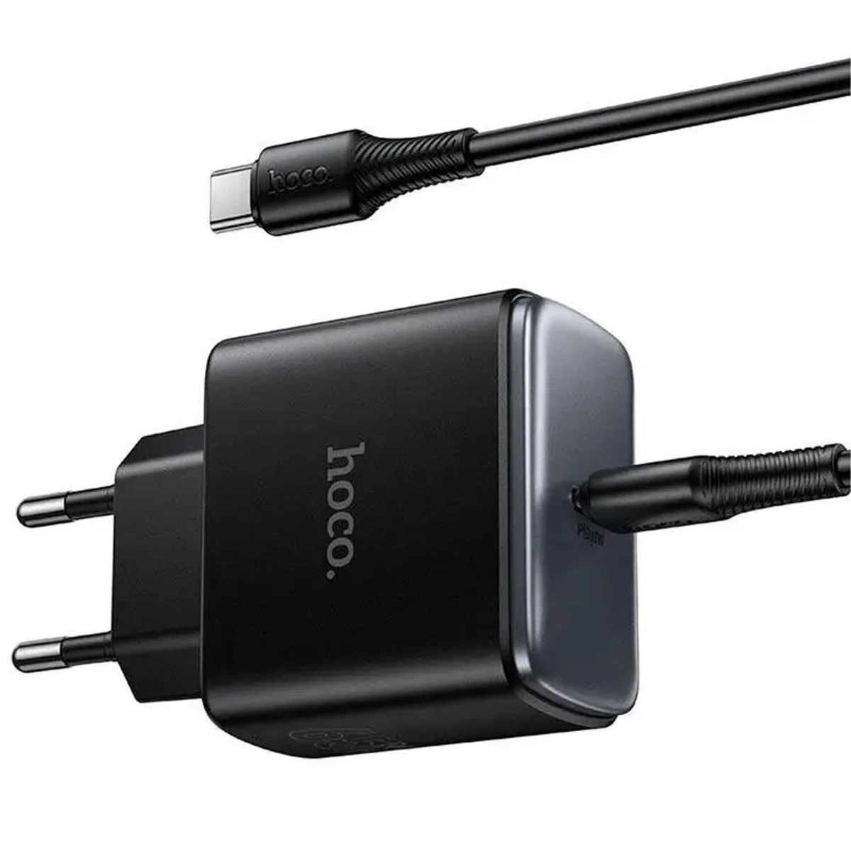 СЗУ Hoco C159A Upgrade PD65W (1USB-C) + кабель Type-C to Type-C Black