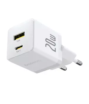 СЗУ Baseus Palm Fast Charger 20W (1USB-A/1C) + кабель Type-C to Type-C (P10111608) Moon White