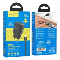 СЗУ Hoco N25 Maker (2USB-A) + USB to MicroUSB Black