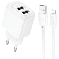 СЗУ Hoco CS51A Surplus (2USB-A) + MicroUSB White