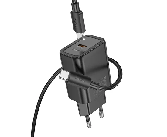 СЗУ Hoco N62 Gentle PD30W (1USB-C) + кабель Type-C to Type-C Black