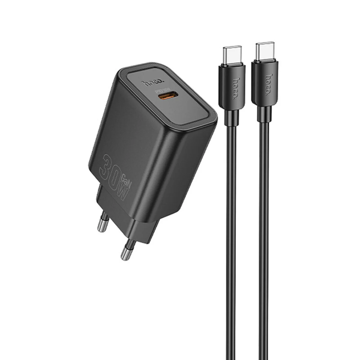 СЗУ Hoco N62 Gentle PD30W (1USB-C) + кабель Type-C to Type-C Black