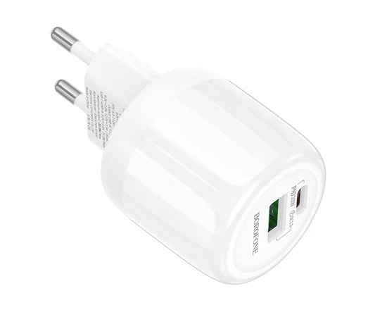 СЗУ Borofone BA93A Lustrous PD20W+QC3.0 (1USB-A/1C) White