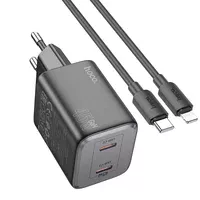 СЗУ Hoco N42 Elogiado 2C PD45W + Type to Lightning Black