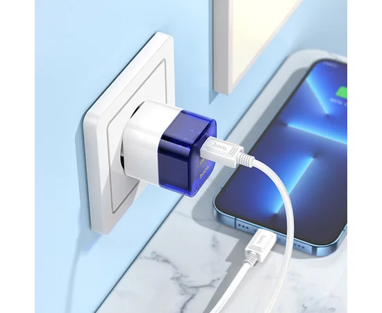 СЗУ Hoco C125A Transparent 1C PD20W Transparent blue