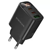 СЗУ Borofone BA98A Ilustre with digital display PD30W (1USB-A/2C) Black