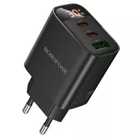 СЗУ Borofone BA98A Ilustre with digital display PD30W (1USB-A/2C) Black