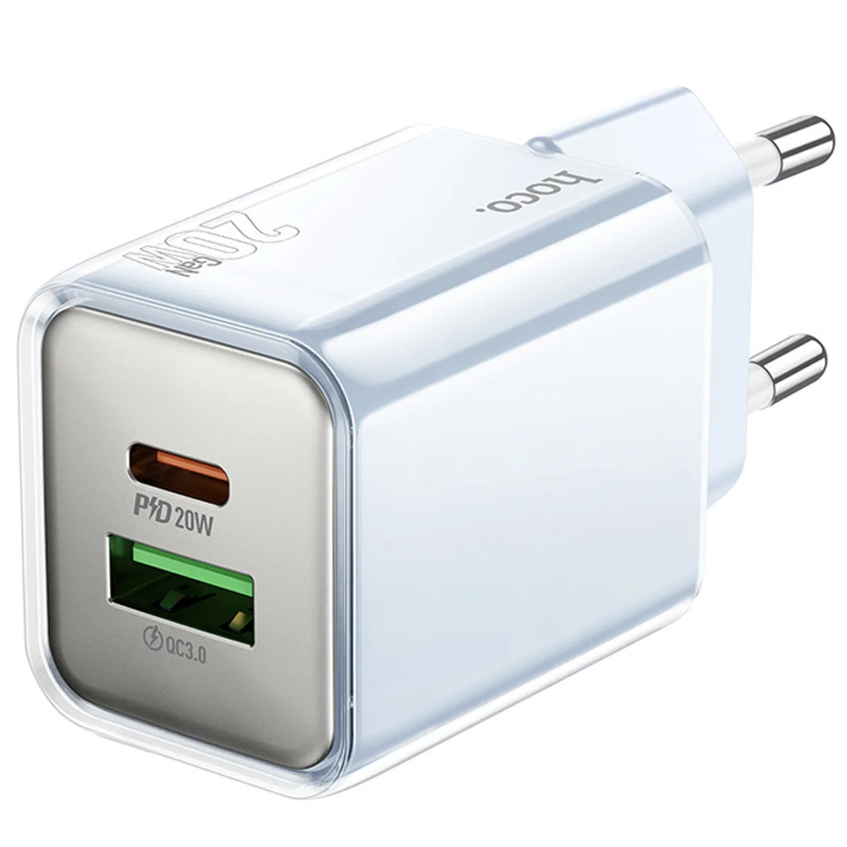 СЗУ Hoco N46 Glorious PD20W+QC3.0 (1USB-A/1C) Blue