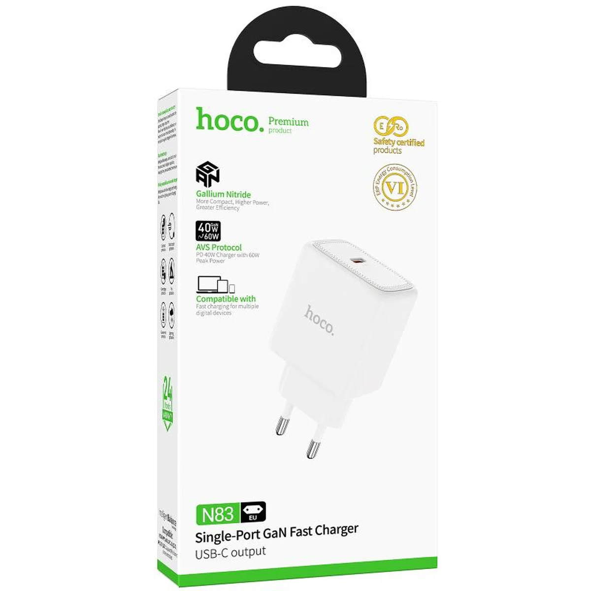 СЗУ Hoco N83 Profit PD40W (1USB-C) White