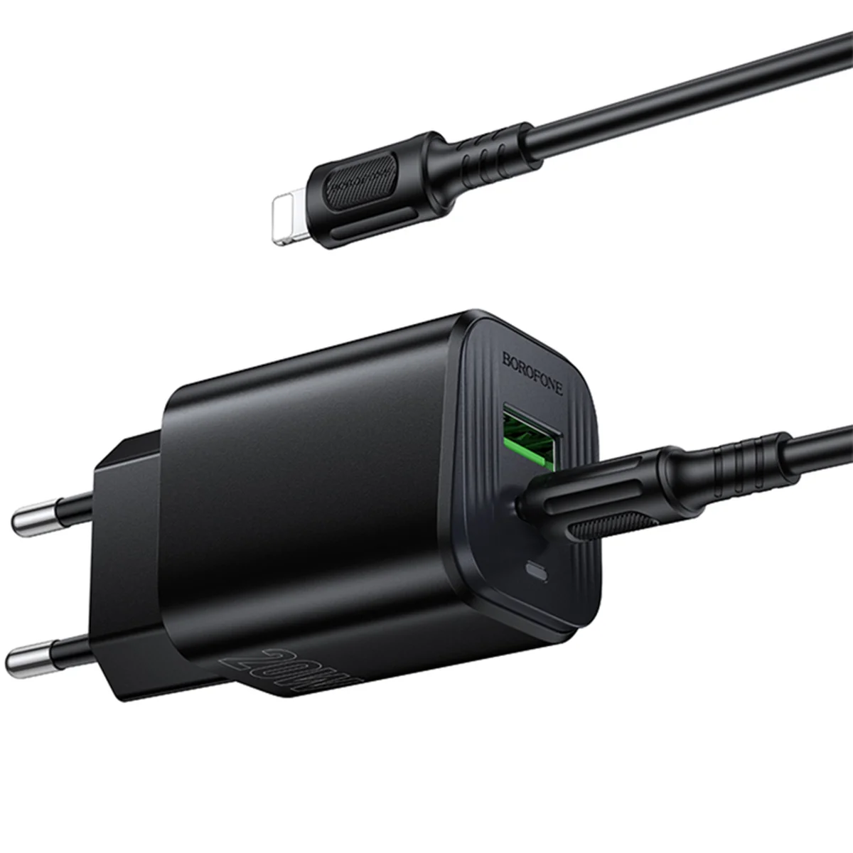 СЗУ Borofone BAS83A Star PD20W+QC3.0 (1USB-A/1C) + кабель Type-C to Lightning Black