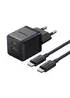 СЗУ Baseus Palm Fast Charger 30W (1USB-A/1C) + кабель Type-C to Type-C (P1011160A) Cluster Black