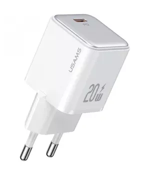 СЗУ Usams US-CC183 PD30W 1C + US-SJ610 Type-C to Lightning PD YX Series White