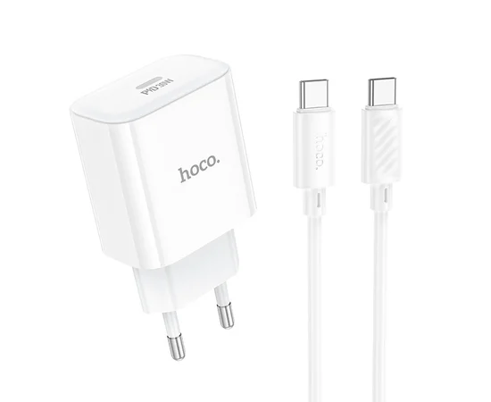 СЗУ Hoco C76A Pro Majestic PD30W (1C) + Type-C to Type-C White