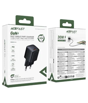 СЗУ Acefast A118 PD30W GaN (1USB-C) Black