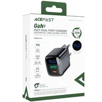 СЗУ Acefast A116 PD35W+QC3.0 GaN (1USB-A/1C) Black