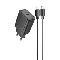 СЗУ Hoco N62 Gentle PD30W (1USB-C) + кабель Type-C to Lightning Black