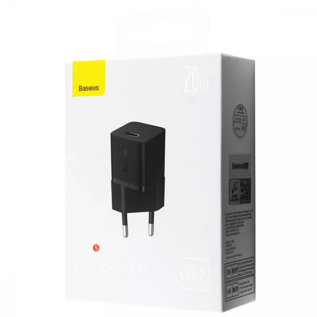 СЗУ Baseus GaN5 Fast Charger (mini) 1C 20W (CCGN05010) Black