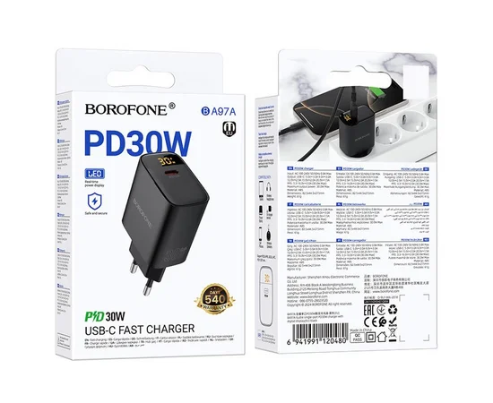 СЗУ Borofone BA97A PD30W (1USB-C) Black