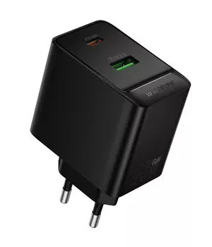 СЗУ Borofone BAS16A Erudite PD45W+QC3.0 (1USB-A/1C) Black