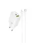 СЗУ Hoco N61 Gentle PD20W+QC3.0 (1USB-A/1C) + кабель Type-C to Lightning White