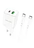 СЗУ Borofone BN7 PD20W+QC3.0 (1USB-A/1C) + кабель Type-C to Type-C White